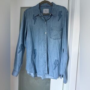 Rails Light Blue Denim Shirt with Lightning Bolt Accents. Never worn